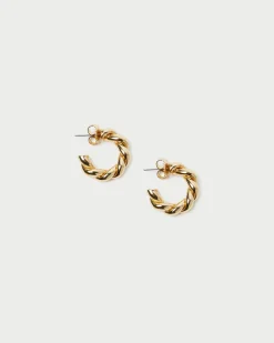 Loeffler Randall Atlas Gold Twisted Hoop Earrings| Jewelry|Accessories