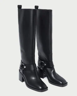 Loeffler Randall Audrey Black Tall Engineer Boot| Boots