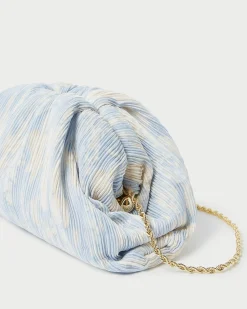 Loeffler Randall Bailey Blue Floral Pleated Clutch| SOMETHING BLUE|FOR THE GUESTS