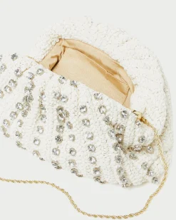 Loeffler Randall Bailey Natural/Crystal Dome Clutch| Event Essentials|Vacation Shop
