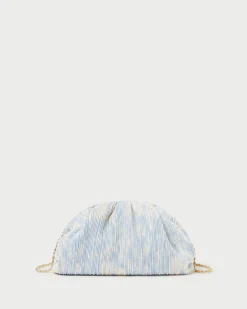 Loeffler Randall Bailey White Pleated Dome Clutch| SOMETHING BLUE|Event Essentials