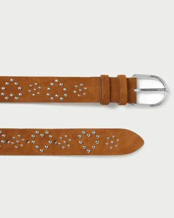 Loeffler Randall Beckett Cacao Suede Studded Belt| Casual Staples|Jessie Loves