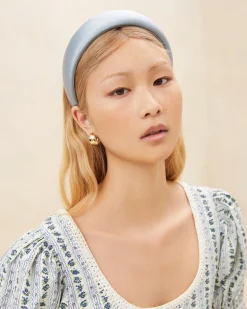 Loeffler Randall Bellamy Blue Satin Puffy Headband| SOMETHING BLUE|Accessories