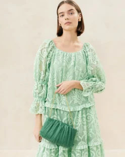 Loeffler Randall Brit Lamé Pleated Clutch| Clutches