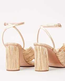 Loeffler Randall Camellia Pleated Bow Heel| FOR THE BRIDE|Heeled Sandals