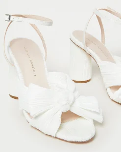 Loeffler Randall Camellia Pleated Bow Heel| FOR THE BRIDE|Heeled Sandals