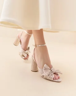 Loeffler Randall Camellia Pleated Bow Heel| Heeled Sandals