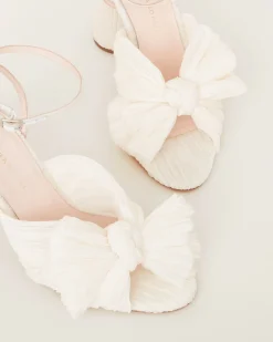 Loeffler Randall Camellia Pleated Bow Heel| FOR THE BRIDE|Heeled Sandals