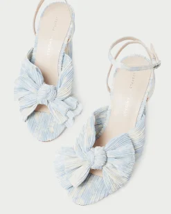 Loeffler Randall Camellia Pearl Pleated Bow Heel| FOR THE BRIDE|Heeled Sandals