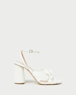 Loeffler Randall Camellia Pearl Pleated Bow Heel| FOR THE BRIDE|Heeled Sandals