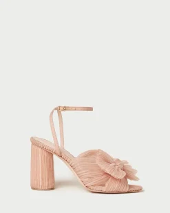 Loeffler Randall Camellia Pearl Pleated Bow Heel| FOR THE BRIDE|Heeled Sandals
