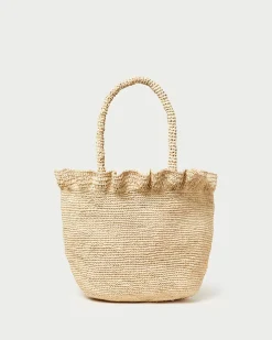 Loeffler Randall Cyrus Natural Ruffled Woven Tote| Event Essentials|Totes