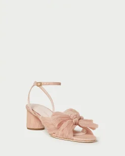 Loeffler Randall Dahlia Black Pleated Bow Heel| Heeled Sandals