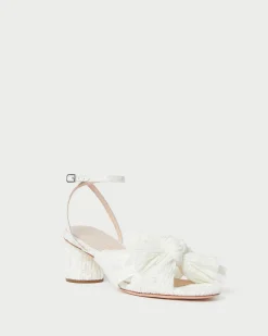 Loeffler Randall Dahlia White Lace Bow Heel| SOMETHING BLUE|FOR THE BRIDE