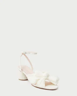 Loeffler Randall Dahlia White Lace Bow Heel| SOMETHING BLUE|FOR THE BRIDE