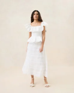 Loeffler Randall Delilah Cream Ruffle Organza Skirt| FOR THE BRIDE|Event Essentials