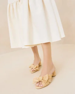 Loeffler Randall Emilia Pleated Bow Heel| FOR THE BRIDE|Heeled Sandals