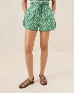 Loeffler Randall Flynn Green Floral Quilted Short| Jessie Loves|Matching Sets