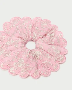 Loeffler Randall Frankie Pink Floral Scallop Scrunchie| Accessories