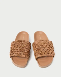 Loeffler Randall Henri Crochet Leather Sandal| Flat Sandals