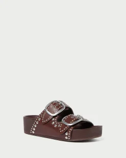 Loeffler Randall Jack Saffron Suede Studded Sandal| Flat Sandals