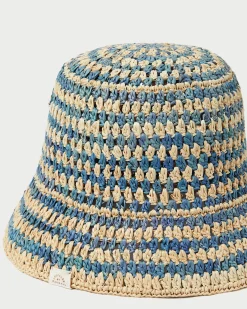 Loeffler Randall Jocelyn Blue/Natural Bucket Hat| Accessories