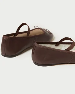 Loeffler Randall Leonie Chocolate Leather Flat| Flats & Loafers