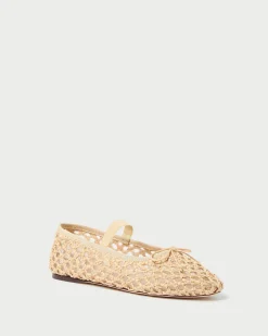 Loeffler Randall Leonie Natural Crochet Ballet Flat| Casual Staples|Vacation Shop