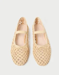 Loeffler Randall Leonie Natural Crochet Ballet Flat| Casual Staples|Vacation Shop