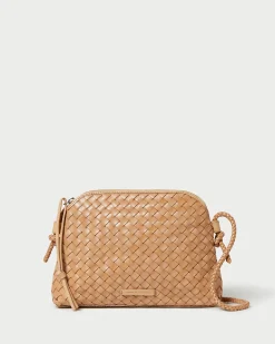 Loeffler Randall Mallory Brown Woven Crossbody| Casual Staples|Vacation Shop