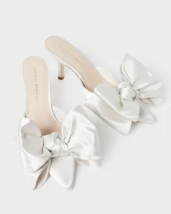 Loeffler Randall Margot Satin Bow Mule| SOMETHING BLUE|FOR THE BRIDE