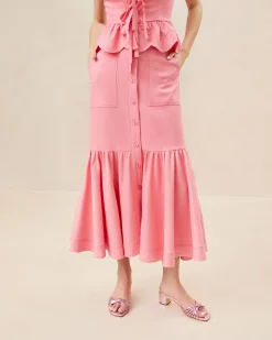 Loeffler Randall Mateo Button-Front Skirt| Event Essentials|Vacation Shop