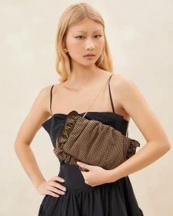 Loeffler Randall Mavis Moiré Ruffle Clutch| Event Essentials|Vacation Shop