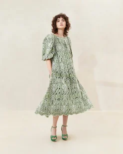 Loeffler Randall Mimi Blue Puff-Sleeve Dress| Jessie Loves|Dresses