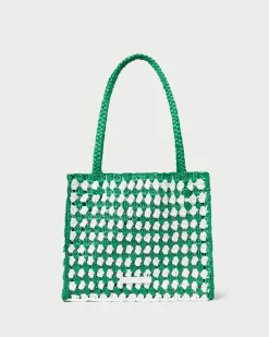Loeffler Randall Missy Blue/Cream Crochet Tote| Totes