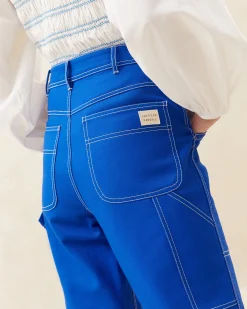 Loeffler Randall Molly Blue Denim Carpenter Pant| Bottoms