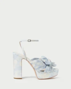 Loeffler Randall Natalia Blue Floral Bow Heel| SOMETHING BLUE|FOR THE BRIDE