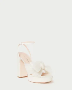 Loeffler Randall Natalia White Lace Bow Heel| SOMETHING BLUE