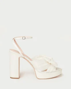Loeffler Randall Natalia White Lace Bow Heel| SOMETHING BLUE