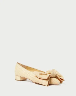 Loeffler Randall Noa Natural Raffia Bow Flat| Casual Staples|Vacation Shop