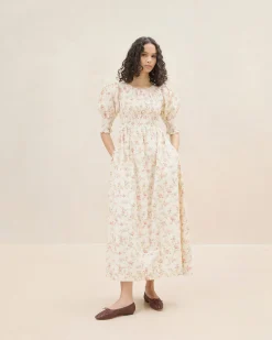 Loeffler Randall Quinn Blue Floral Cinched Dress| Dresses