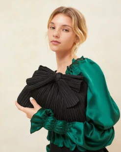 Loeffler Randall Rayne Pleated Bow Clutch| Clutches