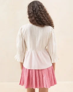 Loeffler Randall Sasha White Wrap Blouse| Tops