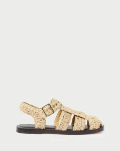 Loeffler Randall Sawyer Natural Crochet Caged Sandal| Casual Staples|Vacation Shop