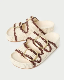 Loeffler Randall Theo Natural Straw Footbed Sandal| Casual Staples|Vacation Shop