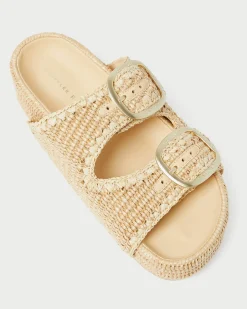 Loeffler Randall Theo Natural Straw Footbed Sandal| Casual Staples|Vacation Shop
