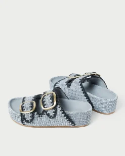 Loeffler Randall Theo Natural Straw Footbed Sandal| Casual Staples|Vacation Shop