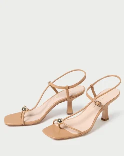 Loeffler Randall Triana Dune Leather Mid-Heel Sandal| FOR THE GUESTS|Heeled Sandals