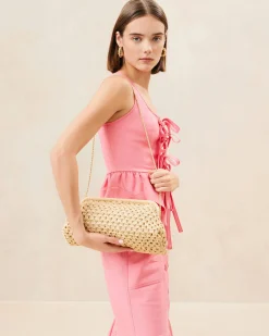 Loeffler Randall Trudie Blue Crochet Frame Clutch| FOR THE GUESTS|FOR THE BRIDE