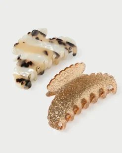 Loeffler Randall Yuri Champagne/Tortoise Clip Set| Accessories